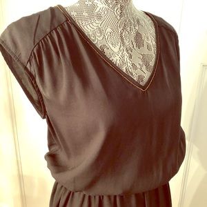 H&M gold beaded neckline dress